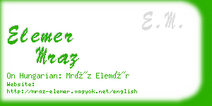 elemer mraz business card